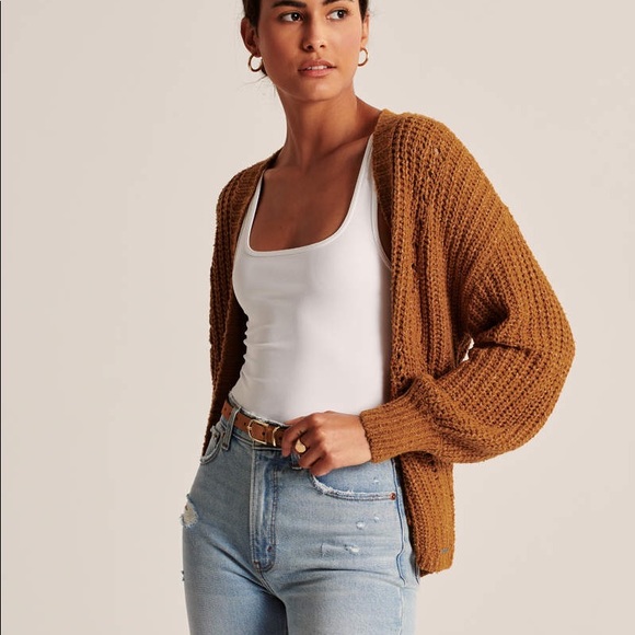 abercrombie puff sleeve cardigan